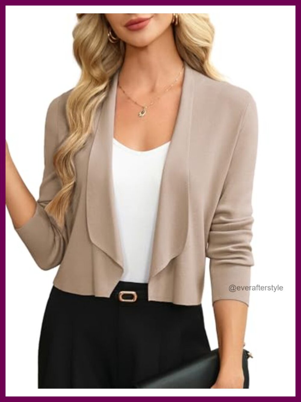 Cropped sweater blazer shawl collar cardigan shrug